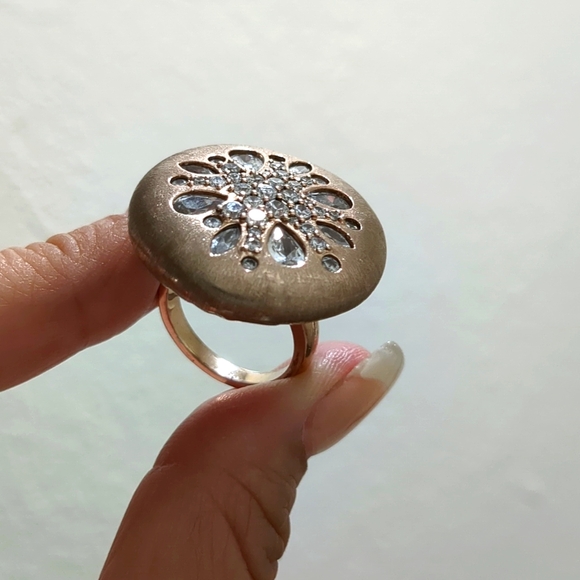 Prime Art & Jewel Rose Gold Plated Cocktail Ring - Picture 1 of 15